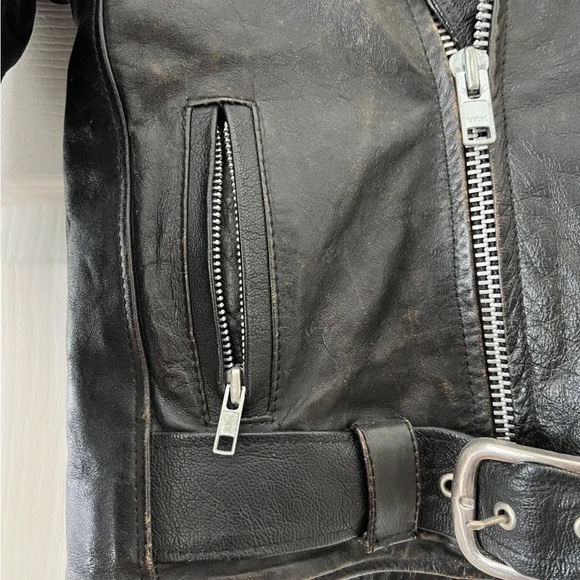 XS Women’s cropped genuine leather rider jacket - Picture 6 of 16